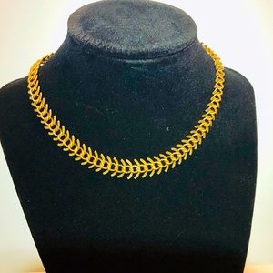 Vintage Gold Fishbone Necklace